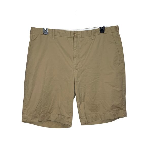 Polo Ralph Lauren Men Flat Front Chino Khaki Shorts Size 40 Long Tall Brown - Picture 1 of 8